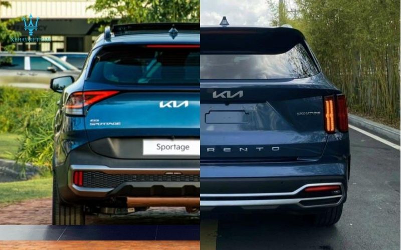 So sánh đuôi xe KIA Sportage và Sorento