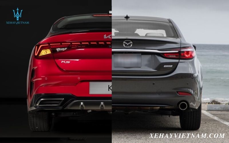 So sánh đuôi xe KIA K5 và Mazda 6