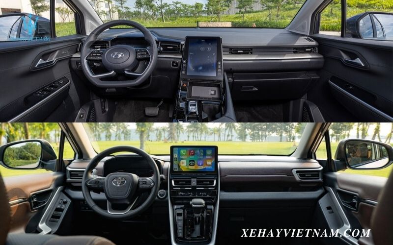 So sánh nội thất Hyundai Custin và Toyota Innova Cross