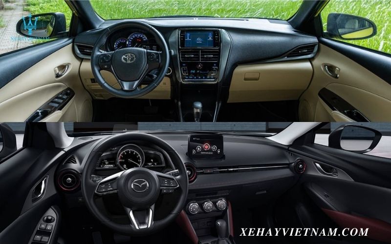 So sánh nội thất Yaris Cross và Mazda CX3
