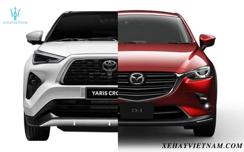 Thiết kế đầu xe Yaris Cross và Mazda CX3